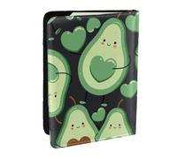 Wykjtwo Joli Modèle sans Couture Coeur Avocat, Porte-Passeport Portefeuille de Voyage en Cuir PU Étui pour Passeport Couvre-Passeport 6,5 po