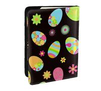 Wykjtwo Joyeuses Pâques Oeufs de Pâques colorés, Porte-Passeport Portefeuille de Voyage en Cuir PU Étui pour Passeport Couvre-Passeport 6,5 po