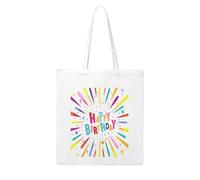 Wykjtwo Joyeux anniversaire, Sac à main de shopping Sac d'épicerie Sac fourre-tout Sac en toile, Sac à bandoulière en toile polyvalent