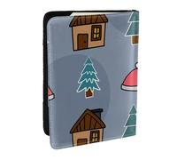 Wykjtwo Joyeux Noël Arbre de Noël, Porte-Passeport Portefeuille de Voyage en Cuir PU Étui pour Passeport Couvre-Passeport 6,5 po