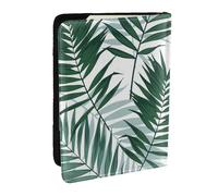 Wykjtwo Jungle Tropicale, modèle sans Couture avec Feuilles de Palmier, Porte-Passeport Portefeuille de Voyage en Cuir PU Étui pour Passeport Couvre-Passeport 6,5 po