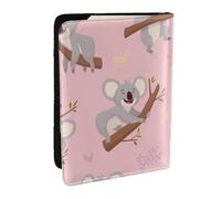 Wykjtwo Koala Animal Sauvage Mignon Australien, Porte-Passeport Portefeuille de Voyage en Cuir PU Étui pour Passeport Couvre-Passeport 6,5 po