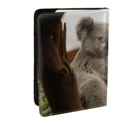 Wykjtwo Koala Mignon sur Un Arbre, Porte-Passeport Portefeuille de Voyage en Cuir PU Étui pour Passeport Couvre-Passeport 6,5 po