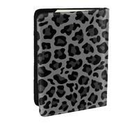 Wykjtwo Léopard Gris et Noir, Porte-Passeport Portefeuille de Voyage en Cuir PU Étui pour Passeport Couvre-Passeport 6,5 po
