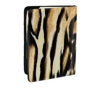 Wykjtwo Léopard Lion Peau De Tigre Bringé en Fourrure, Porte-Passeport Portefeuille de Voyage en Cuir PU Étui pour Passeport Couvre-Passeport 6,5 po