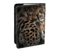 Wykjtwo Léopard, Porte-Passeport Portefeuille de Voyage en Cuir PU Étui pour Passeport Couvre-Passeport 6,5 po