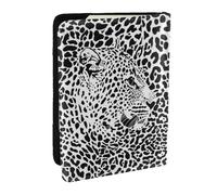 Wykjtwo Léopard Tigre Imprimé Noir Et Blanc, Porte-Passeport Portefeuille de Voyage en Cuir PU Étui pour Passeport Couvre-Passeport 6,5 po