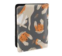Wykjtwo Lévrier Afghan Mignon, Porte-Passeport Portefeuille de Voyage en Cuir PU Étui pour Passeport Couvre-Passeport 6,5 po