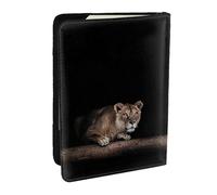 Wykjtwo Lion Sauvage et Tigre, Porte-Passeport Portefeuille de Voyage en Cuir PU Étui pour Passeport Couvre-Passeport 6,5 po