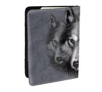 Wykjtwo Loup imprimé en 3D, Porte-Passeport Portefeuille de Voyage en Cuir PU Étui pour Passeport Couvre-Passeport 6,5 po