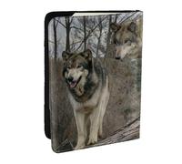 Wykjtwo Loup imprimé, Porte-Passeport Portefeuille de Voyage en Cuir PU Étui pour Passeport Couvre-Passeport 6,5 po