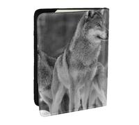Wykjtwo Loup Sauvage imprimé, Porte-Passeport Portefeuille de Voyage en Cuir PU Étui pour Passeport Couvre-Passeport 6,5 po