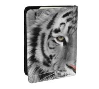 Wykjtwo Magnifique imprimé Tigre Blanc, Porte-Passeport Portefeuille de Voyage en Cuir PU Étui pour Passeport Couvre-Passeport 6,5 po