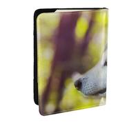 Wykjtwo Malamute d'Alaska Bokeh Animaux Chiens Mignon, Porte-Passeport Portefeuille de Voyage en Cuir PU Étui pour Passeport Couvre-Passeport 6,5 po