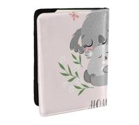 Wykjtwo Maman et bébé Koala Mignons, Porte-Passeport Portefeuille de Voyage en Cuir PU Étui pour Passeport Couvre-Passeport 6,5 po