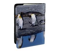Wykjtwo Manchot, Porte-Passeport Portefeuille de Voyage en Cuir PU Étui pour Passeport Couvre-Passeport 6,5 po