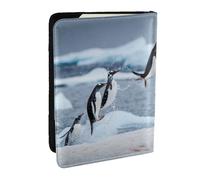 Wykjtwo Manchot, Porte-Passeport Portefeuille de Voyage en Cuir PU Étui pour Passeport Couvre-Passeport 6,5 po