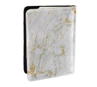 Wykjtwo Marbre Blanc doré, Porte-Passeport Portefeuille de Voyage en Cuir PU Étui pour Passeport Couvre-Passeport 6,5 po
