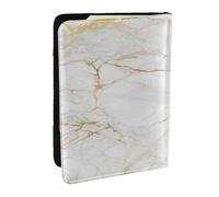 Wykjtwo Marbre Blanc Et Or, Porte-Passeport Portefeuille de Voyage en Cuir PU Étui pour Passeport Couvre-Passeport 6,5 po