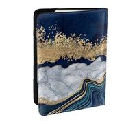 Wykjtwo Marbre Bleu Or marbre, Porte-Passeport Portefeuille de Voyage en Cuir PU Étui pour Passeport Couvre-Passeport 6,5 po