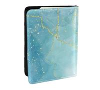 Wykjtwo Marbre Liquide Bleu, Porte-Passeport Portefeuille de Voyage en Cuir PU Étui pour Passeport Couvre-Passeport 6,5 po