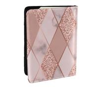Wykjtwo Marbre Luxe Géométrique, Porte-Passeport Portefeuille de Voyage en Cuir PU Étui pour Passeport Couvre-Passeport 6,5 po