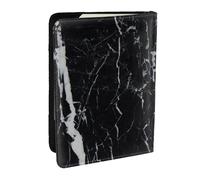 Wykjtwo Marbre Noir et Blanc, Porte-Passeport Portefeuille de Voyage en Cuir PU Étui pour Passeport Couvre-Passeport 6,5 po