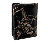 Wykjtwo Marbre Noir Or, Porte-Passeport Portefeuille de Voyage en Cuir PU Étui pour Passeport Couvre-Passeport 6,5 po