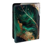Wykjtwo Marbre Vert émeraude, Porte-Passeport Portefeuille de Voyage en Cuir PU Étui pour Passeport Couvre-Passeport 6,5 po