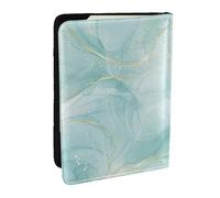 Wykjtwo Marbre Vert Menthe Pastel, Porte-Passeport Portefeuille de Voyage en Cuir PU Étui pour Passeport Couvre-Passeport 6,5 po