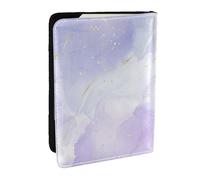 Wykjtwo Marbre Violet Pastel Liquide, Porte-Passeport Portefeuille de Voyage en Cuir PU Étui pour Passeport Couvre-Passeport 6,5 po