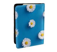 Wykjtwo Marguerite Blanche imprimée, Porte-Passeport Portefeuille de Voyage en Cuir PU Étui pour Passeport Couvre-Passeport 6,5 po