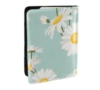 Wykjtwo Marguerite Fleur Luxuriante Floral, Porte-Passeport Portefeuille de Voyage en Cuir PU Étui pour Passeport Couvre-Passeport 6,5 po