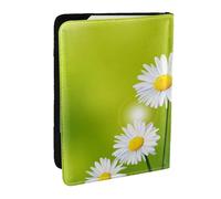 Wykjtwo Marguerites Fleurs Florales, Porte-Passeport Portefeuille de Voyage en Cuir PU Étui pour Passeport Couvre-Passeport 6,5 po