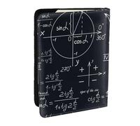 Wykjtwo Mathématiques sans Soudure avec des Formules De Formes Géométriques, Porte-Passeport Portefeuille de Voyage en Cuir PU Étui pour Passeport Couvre-Passeport 6,5 po