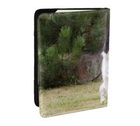 Wykjtwo Mauvais Chien Border Collie, Porte-Passeport Portefeuille de Voyage en Cuir PU Étui pour Passeport Couvre-Passeport 6,5 po