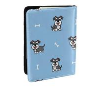 Wykjtwo Mignon Chien de Motif Animal Schnauzer, Porte-Passeport Portefeuille de Voyage en Cuir PU Étui pour Passeport Couvre-Passeport 6,5 po