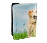 Wykjtwo Mignon Chien Labrador imprimé, Porte-Passeport Portefeuille de Voyage en Cuir PU Étui pour Passeport Couvre-Passeport 6,5 po