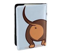 Wykjtwo Mignon Chien Teckel, Porte-Passeport Portefeuille de Voyage en Cuir PU Étui pour Passeport Couvre-Passeport 6,5 po