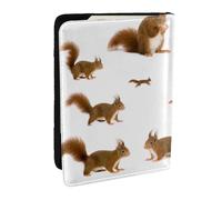 Wykjtwo Mignon - Écureuil Mignon, Porte-Passeport Portefeuille de Voyage en Cuir PU Étui pour Passeport Couvre-Passeport 6,5 po