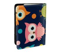 Wykjtwo Mignon Hibou imprimé Animal à Pois, Porte-Passeport Portefeuille de Voyage en Cuir PU Étui pour Passeport Couvre-Passeport 6,5 po