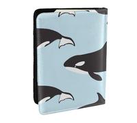Wykjtwo Modèle Animal de Baleine, Porte-Passeport Portefeuille de Voyage en Cuir PU Étui pour Passeport Couvre-Passeport 6,5 po