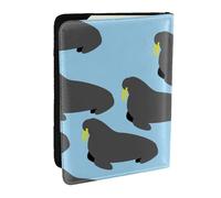 Wykjtwo Modèle Animal de Morse, Porte-Passeport Portefeuille de Voyage en Cuir PU Étui pour Passeport Couvre-Passeport 6,5 po