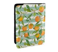 Wykjtwo Modèle d'agrumes Oranges, Porte-Passeport Portefeuille de Voyage en Cuir PU Étui pour Passeport Couvre-Passeport 6,5 po