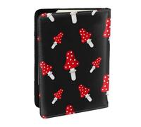Wykjtwo Modèle de Champignon amanite, Porte-Passeport Portefeuille de Voyage en Cuir PU Étui pour Passeport Couvre-Passeport 6,5 po