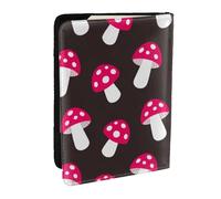 Wykjtwo Modèle de Champignon Champignon, Porte-Passeport Portefeuille de Voyage en Cuir PU Étui pour Passeport Couvre-Passeport 6,5 po