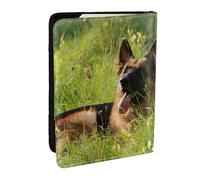 Wykjtwo Modèle de Chien de Berger Allemand, Porte-Passeport Portefeuille de Voyage en Cuir PU Étui pour Passeport Couvre-Passeport 6,5 po
