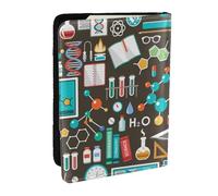 Wykjtwo Modèle de Chimie Scientifique, Porte-Passeport Portefeuille de Voyage en Cuir PU Étui pour Passeport Couvre-Passeport 6,5 po