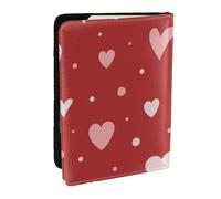 Wykjtwo Modèle de Coeur pour la Saint-Valentin, Porte-Passeport Portefeuille de Voyage en Cuir PU Étui pour Passeport Couvre-Passeport 6,5 po