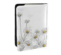 Wykjtwo Modèle de Conception de Marguerites, Porte-Passeport Portefeuille de Voyage en Cuir PU Étui pour Passeport Couvre-Passeport 6,5 po